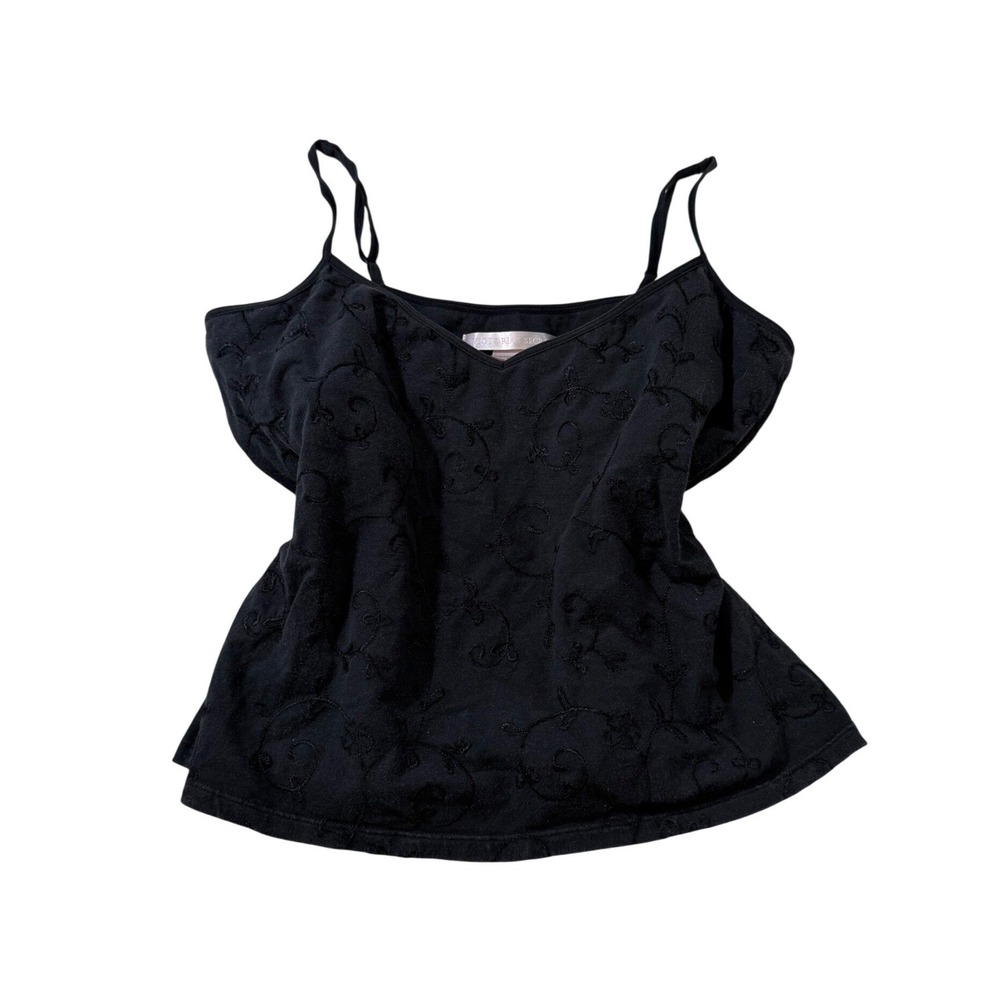 Victoria's Secret Cami M Black Floral Embroidered Fairy Coquette Y2K Festival